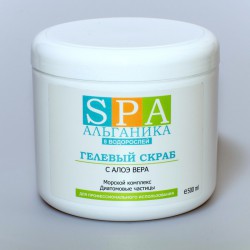 Скраб для тела SPA Альганика, гелевый, с алоэ вера, с морским комплексом и диатомовыми частицами (500 мл)
